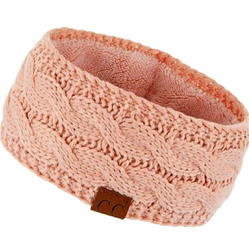 C.C Solid Cable Knit Head Wrap Indie Pink NWT